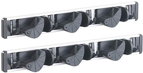 AGT 2er-Set Wandhalter-Leiste für Besen, Wischmopp, Gartengeräte & Co.