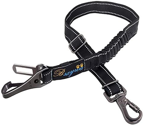 Hundegurt fürs Auto 3 in 1, Länge Verstellbarer Hund Anschnallgurt, Mit Elastischer Ruckdämpfung und Starke Karabiner Sicherheitsgurt, Hundesicherheitsgeschirr für alle Hunde und Katzen.