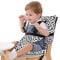 Vine Easy Seat Siège portable de voyage pour chaise haute, siège réglable, sécurisé et lavable | pour tout-petits | Tissu pratique, tient dans votre sac à main - Blanc