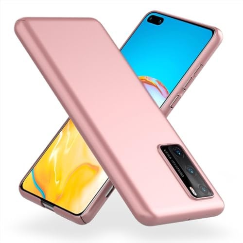 NALIA Housse Rigide Compatible avec Huawei P40 Coque, Slim Hardcase Finition Mate Mince Protection Dure, Anti-Choc Cover Case Plastique Telephone Portable Bumper Etui Protege, Couleur:Rose Gold Or