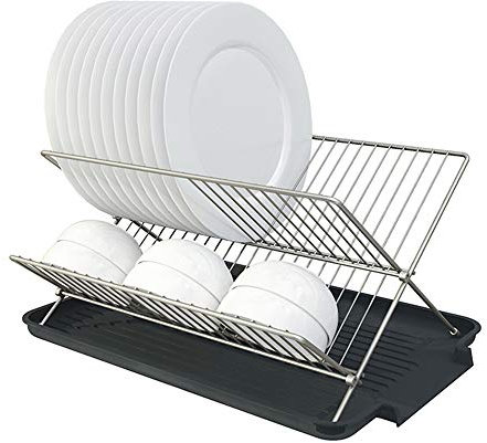 NNHDWS Cocina escurridor de la Taza del Estante Plegable de Almacenamiento en Rack Rack Palillos Cuchara escurridor Plato Cesta de lavavajillas de Tela de Drenaje Rack acomodar