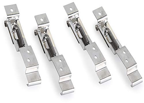 4 Piezas Matrícula Trasera Soportes Clips Soportes de Placa de Matrícula Abrazaderas de Placa de Matrícula con Resorte de Acero Inoxidable para Placa Estándar 11cm x 52cm, para Remolques y Caravanas