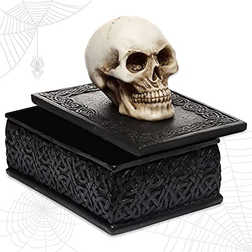 mtb more energy Deko Schmuckdose ''Celtic Ornaments'' - Kästchen mit Totenkopf und keltischen Verzierungen - 11x12x8 cm - Horror Gothic Dekoration