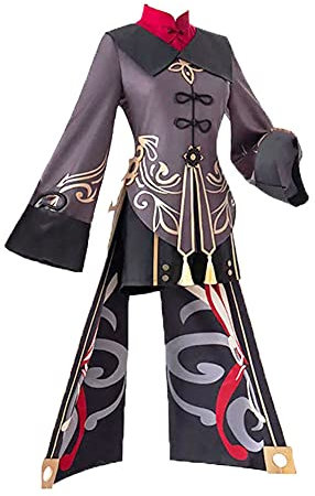 Hu Tao Cosplay Kostüm Anime Spiel Rollenspiel Outfits Halloween Party Anzug, B, M