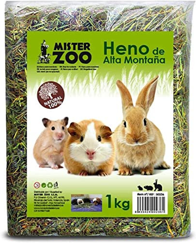 Onlissa Heno Natural De Alta Montaña con Hierbas Hamster Y Mascotas Pequeñas (1 Kg)