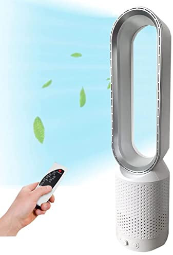 Ventilador sin aspas de 20 pulgadas,purificación de aire, ventilador eléctrico sin hojas,ventilador con control remoto,8 velocidades,temporizador de 120min,ventilador de torre oscilante de 90°