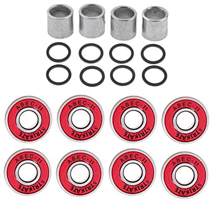 Fenteer Set Skateboard Kugellager ABEC 11 mit Distanzscheiben, Unterlegscheiben, rot