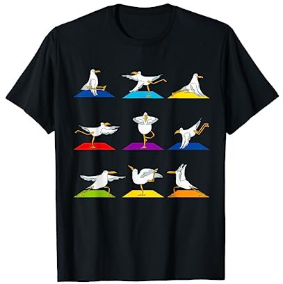 Lustige Möwe Yoga Sport Outfit Zen Fitness T-Shirt