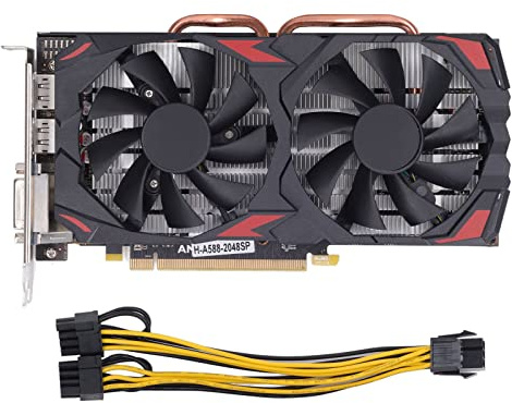 Septpenta Grafikkarte, RX 580 8GB 256BIT Computer Gaming Grafikkarten, Effizient Leise, Stabil und Langlebig, Plug and Play Grafikkarte mit Zwei Lüftern für Desktop Pcs(580 8G D5)