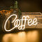 HRGXYUN Coffee LED Neon Light Up Sign for Kitchen Bar Decor, Battery & USB Operated with Switch for Cafe Restaurant Home Office Decor, Warm White
