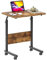 SogesHome Computertisch Beistelltisch Laptoptisch 60 x 40 cm höhenverstellbar PC-Tisch Betttisch Kleiner Schreibtisch auf Rollen Desktop mit Nut