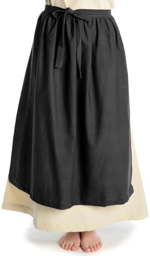 HEMAD Mittelalter Schürze Baumwolle Modell: Repanse, Schwarz