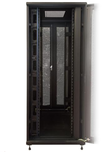 Armoire Rack 19 42U (A) 2055, (L) 800, (P) 1000 Port TRAFORÉE Couleur Noir avec GUIDACES LATÉRALES À Assembler