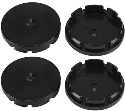 Lotbun 4 Pièces 56MM Auto Cache Moyeux Noir OD, Noir Cache-Moyeu Capuchons De Centre Enjoliveurs, Cache Moyeux pour 53MM Cache Moyeu Aluminium+ABS Cache