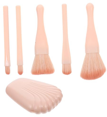 DOITOOL Ensemble De Pinceaux De Maquillage 5 Pinceaux Pour Fard À Paupières Avec Boîte De Rangement Pour Le Voyage
