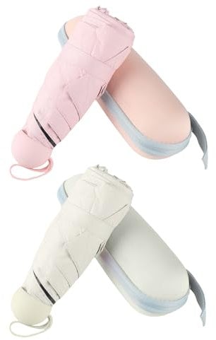 BAODINI Travel Small Mini Sun Umbrella with Case Lightweight with Aluminum Frame Compact Size UV Protection Purse Umbrella for Kids & Women