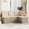 QJBSAVVA 4-TLG. Garten-Sofagarnitur, Essgruppe Balkonstühle Sitzlounge Garten Eckbankgruppe Geeignet für Wenig Platz Garten Balkon Außen mit Kissen Beige Poly Rattan