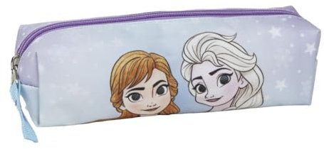 CERDÁ LIFE'S LITTLE MOMENTS Trousse La Reine des Neiges - Couleur bleue - 20 x 5,5 x 5,5 cm - Fabriquée en polyester - Fermeture éclair - Imprimé Elsa et Anna - Produit original conçu en Espagne, bleu