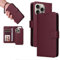 Beajew Kompatibel Samsung Galaxy S22 Hülle(2in1) Leder Stoßfestes Case [Abnehmbare magnetische Hülle] [Magnetabsaugung im Auto] [Ständer] Handyhülle RFID Schutzhülle Etui Klapphülle,Rot
