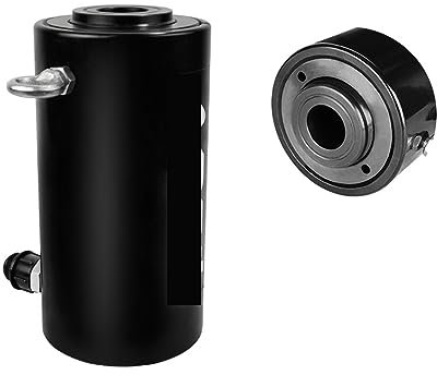 Polipasto manual para botellas Cilindro hidráulico 30T, cilindro de ariete hidráulico de simple efecto hueco, cilindros de elevación hidráulicos de 100mm para camión automático