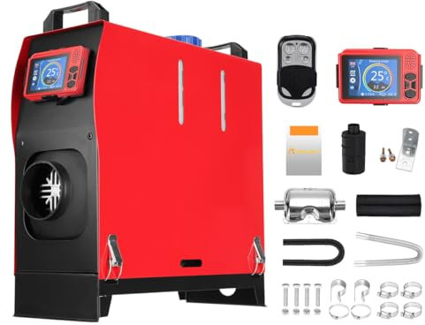 Sunster ALL IN ONE 8KW 12V portable Fast Heating Air Diesel Night Heater with LCD Monitor Remote Control for Truck Car Trailer Motorhomes Touring Campervans