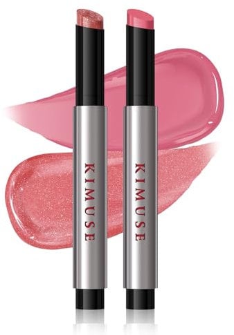 KIMUSE Juicy & Glowy Lip Balm Duo, Getönter Lippenpflegestift, strahlend frisch, glänzend, Nährender Lippenbalsam, Vegan & Tierversuchsfrei