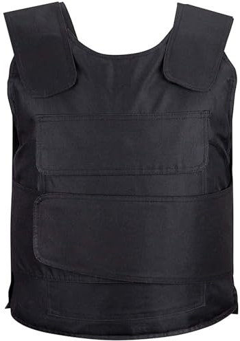 CICCB-DAMOY Gilet antiperforazione Ci con intarsio in Metallo Gilet della Polizia SWAT Gilet di Sicurezza Tactical Undercoat Size (Nero, Dimensione Libera)