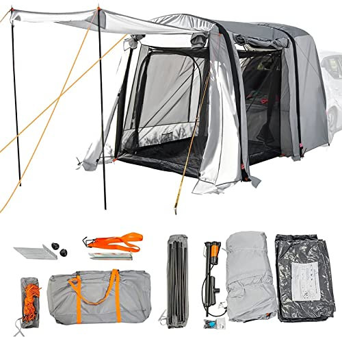 Aufblasbares Auto-Markisenzelt mit Tragetasche, wasserdicht, 210D Oxford-Tuch, schnelle 3-minütige Installation, für Jeep/SUV/LKW/Van, Camping, Reisen