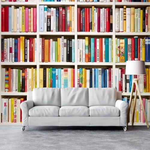 Fototapete Bücherregal 3D Effekt Vliestapete Bücher Aus Der Bibliothek Foto Tapete Wohnzimmer Schlafzimmer Flur Wandtapete Motivtapeten Bildtapete Wand Deko 150x105 cm 2202a