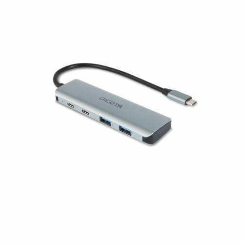 D Dicota USB-C 4-in-1 Highspeed Hub 10 Gbit/s Silber