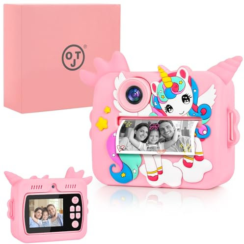OTJ Appareil photo pour enfants à impression instantanée – Appareil photo numérique jouet qui imprime des photos de Noël et d'anniversaire pour enfants de 3 à 12 ans, 4, 5, 6, 7, 8, 9, 10 ans, caméras