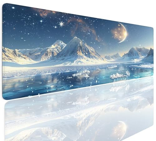 Mouse Mat Gaming Mouse Pad Stars, Waterproof Mousepad Desk Mat Pad Large Mousemat Non-slip Rubber Base, Keyboard Mat with Stitched Edges, Washable Gaming Mats for Desk PC Laptop 140x80x0.4cm 4-1108