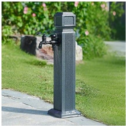 HBOOMOEM WassersäUle Aus Edelstahl 304 FüR Den AußEnbereich，Freistehender Gartenbrunnen Mit WassersäUle，Geeignet Zum BewäSsern Und Waschen In Villen Und HinterhöFen.(65cm/25.6in,C)