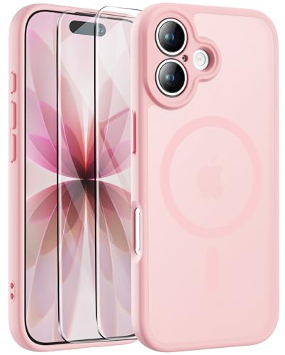ORETECH Magnetic for iPhone 17 Case, Matt Back Light Pink | Compatible with Magsafe, 2 Pack Screen Protector, Camera Lens Protection, Anti Yellowing Ultra Thin Military Grade Shockproof