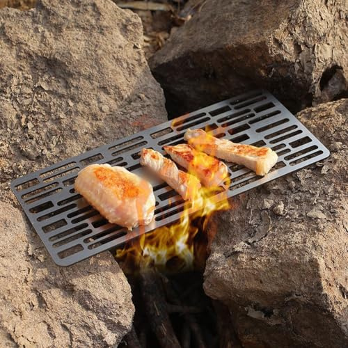 BBQ Edelstahl-Grillrost, antihaftbeschichtet, wiederverwendbar, Grillpfanne, 24 x 10 cm, hitzebeständig, Grillrost für Camping, Picknick