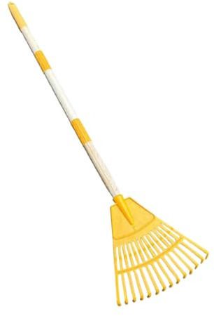 Weqizuerqi Rechen für Blätter, 14 Zinken, fächerförmig, Gartenbesen, Abnehmbarer Besen für den Außenbereich, Rasen, Kies, Landschaft, Garten, Hof, Deck