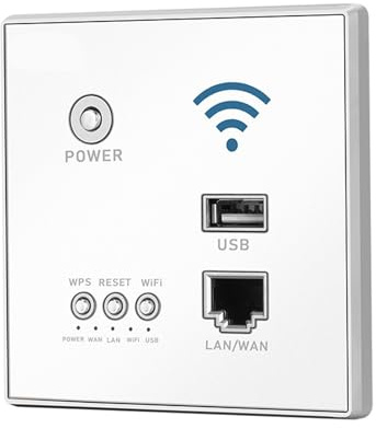 GOWENIC 300 Mbit/S Smart Wireless Router für Hotelbüro, 86 WPS -Verschlüsselung durch Wall WiFi Router (WHITE)