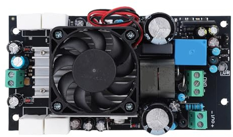 RiToEasysports Placa Amplificadora de 1000W, Módulo Amplificador de Potencia Digital HiFi Clase D con Ventilador de Refrigeración para Altavoces DIY, Guitarra, para Coche