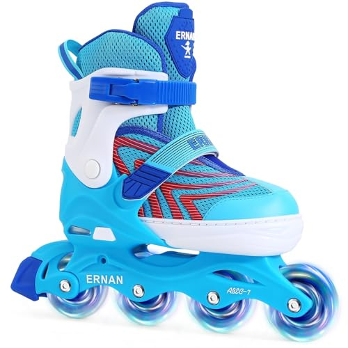 Inliner Kinder Verstellbar, Kinder Inline Skates für Mädchen Jungen, Damen Herren RollerSkates 5 Größen verstellbar