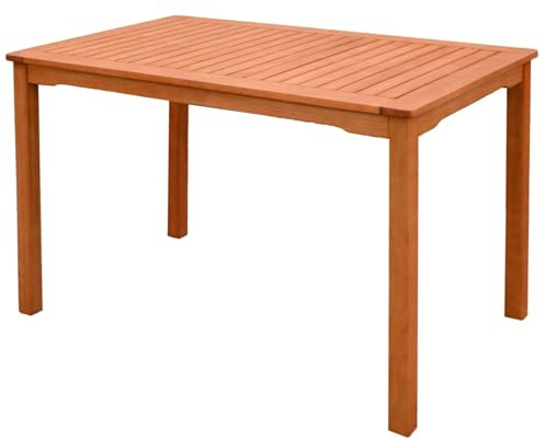 H4L Gartentisch Terrassentisch Holztisch Balkontisch Eukalyptus geölt 110x70x75cm