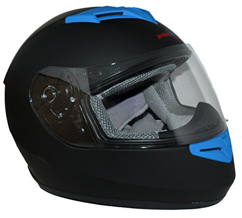 protectWEAR Motorradhelm V121-BL schwarz-blau matt - L