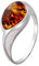 HolidayGiftShops Sterling Silber und Baltischer Honig Bernstein Ring Donna Größe: 6,5
