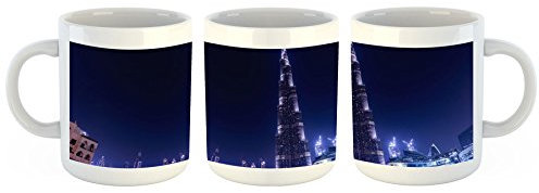 Unified Distribution Burj Khalifa Dubai - Tasse mit Motiv Bedruckt, 300ml C-Henkel. Tolles Geschenk für Büro, Küche, Geburtstag, Ihre Neue Lieblingstasse zum Frühstück