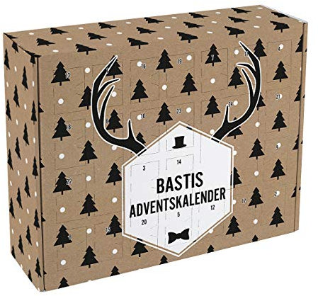 Herz & Heim® Adventskalender für Männer zum Befüllen im Hipster Style mit Wunschnamen bedruckt