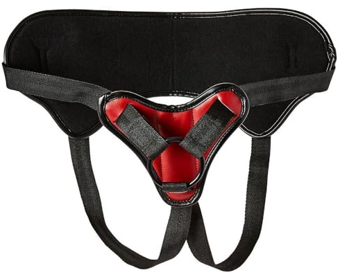 Sportsheets Safran Vegan Strap-O-Ring, Schwarz und Rot SS48020, Schwarz/Rot