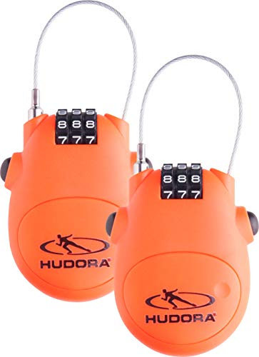 HUDORA Kabel-Schloss Fahrrad Scooter, Zahlenschloss (2 SCHL?sser)