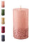 Wunderschöne & Moderne Adventskerzen – 2 Stück - Rustikale Oberfläche - Kerzen/Stumpenkerzen - Weihnachten/Weihnachtskranz/Adventskranz (Rosé, Höhe: 11cm)