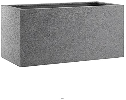 Esteras - Emsa - Bac Fibres de Verre Ext jardinière 57cm 27cm H27cm Gris foncé - dimhaut: H 27 cm - Couleur: Gris Plomb-Lead