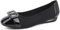 Greatonu Women's Flats Comfort Casual Square Toe Ballet Buckle Soft Walking Slip-on Dress Shoes Black Size 3.5