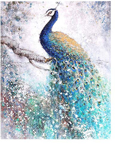 DCIDBEI (40x50cm) DIY Square Diamond Painting Full Drill 5D Diamant Malerei Malen nach Zahlen Pfau Quadratisch Diamanten Puzzle Bild Strassstein Stickerei für Kinder Anfänger Geschenk Basteln Set